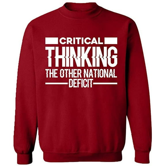 Unisex Crewneck Sweatshirt, Critical Thinking, Custom Sweater, Slim Fit, Long Sleeve Sweater - Antiquee Cherry Small