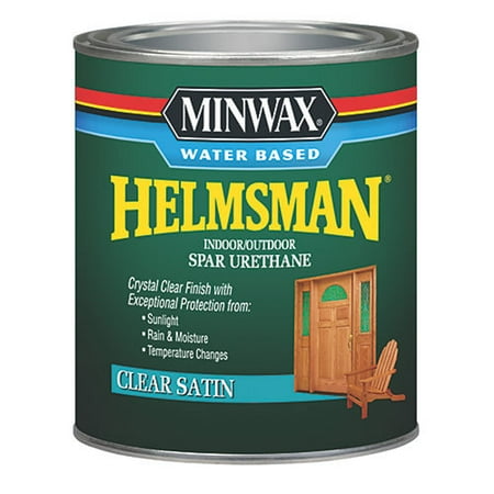 Minwax Water Based Helmsman Indoor & Outdoor Spar Urethane Clear Satin Finish, 1 Quart, 275