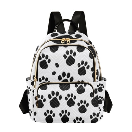 Dog Paws Black Travel Laptop Backpack Casual Daypack Lightweight Bookbag Compartment for Business