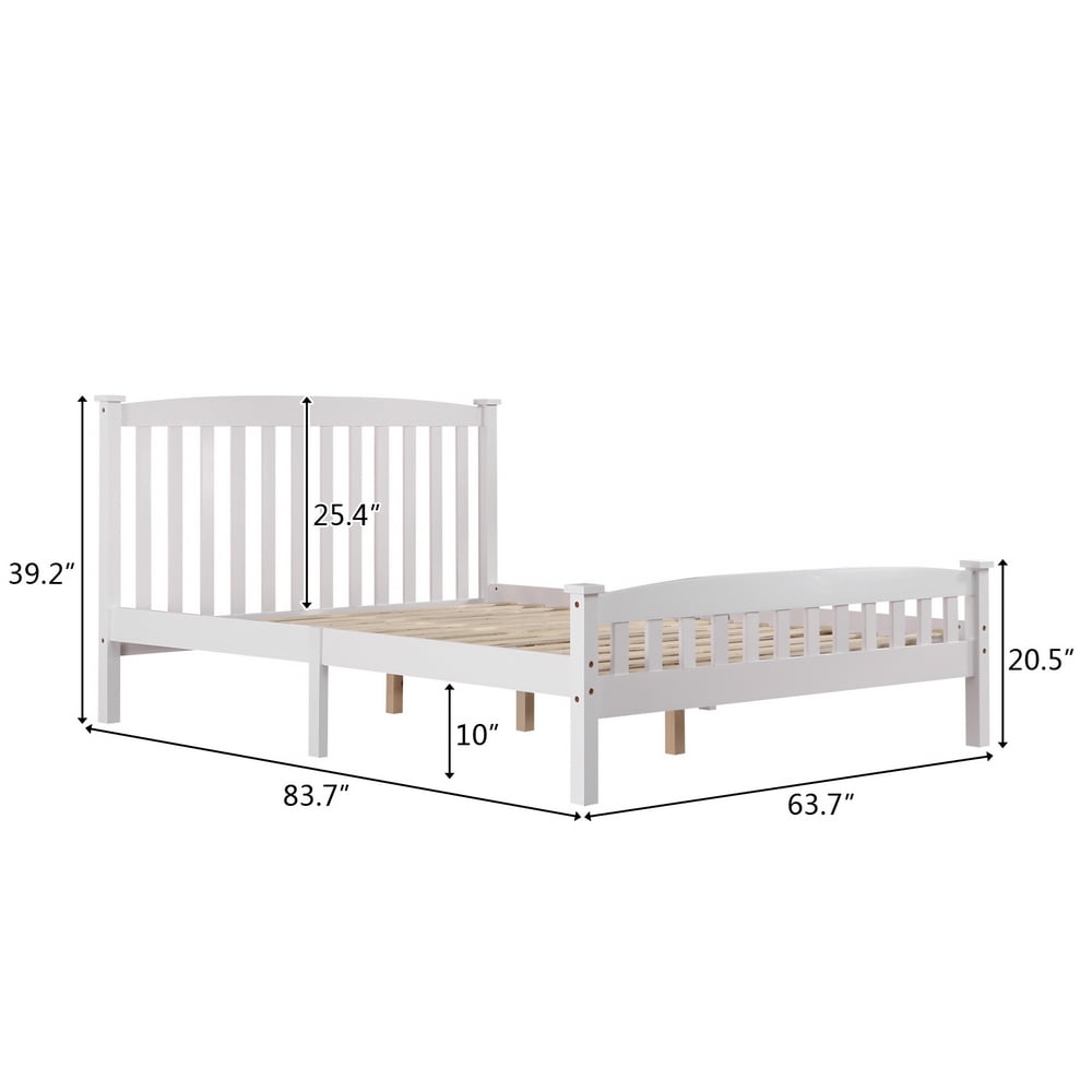Kepooman Pine Platform Bed Frame with Headboard/wood Plank Support/no Spring Required/easy to Assemble, Queen Size-White Kepooman Pine Platform Bed Frame with Headboard/wood Plank Support/no Spring Required/easy to Assemble, Queen Size-White
