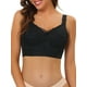 thumbnail image 4 of Allegra K Sujetador de cobertura completa para mujer, tirantes anchos, dobladillo largo, bralette sin aros D 38 Negro, 4 of 5