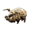 thumbnail image 4 of Estatua de cerdo de latón, recuerdo coleccionable creativo, figura decorativa moderna de animal. viejo dorado, 4 of 8
