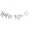 thumbnail image 4 of Ginger Ray Rose Gold Hello World Scripted Baby Shower Bunting Banner - Hello World, 4 of 9