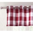 thumbnail image 2 of Decotex 1 Piece Plaid Courtyard Buffalo Checkered Grommet Top Window Curtain Drape Panel or Valance (53" X 18", Burgundy/Beige), 2 of 2