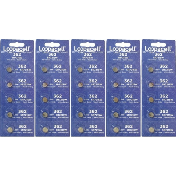 LOOPACELL 25 Genuine Fresh 362 SR721SW Silver 1.55v Batteries