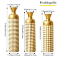 thumbnail image 5 of S-HOME Contemporary Decorative Metal Vases Set of 3 Matte Finish  with Textured Pattern for Home & Event Decor 19.69 to 32.68 Inch, Antique Brass+White, 5 of 13