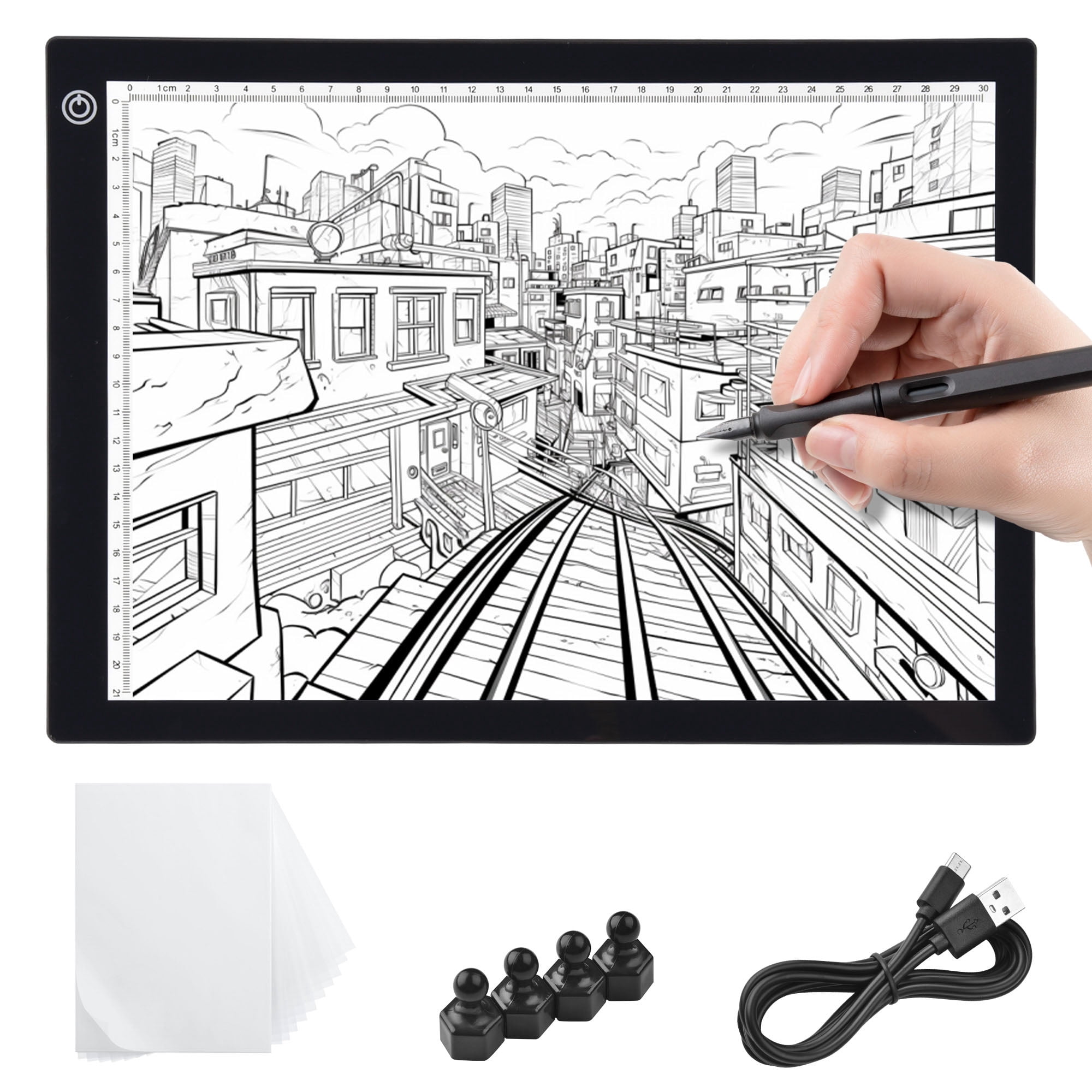 Yescom Portable A4 Light Pad Diamond Painting Light Board Light Box for Tracing Dimmable for Art Diamond Painting Drawing Sketching Tattoo Animation