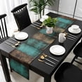 thumbnail image 3 of Vintage Teal Stripe Table Runner 72 Inches Long, Farmhouse Shabby Turquoise Kitchen Coffee Dining Table Decoration for Home Party Birthday Wedding Home Decor 16x72 Inches, 3 of 8