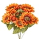thumbnail image 2 of Ramo de girasoles artificiales ZDWQFA, girasol vintage falso, flor de otoño para decoración, 9 cabezas florales, ramo de flores artificiales para decoración del hogar, 2 of 5