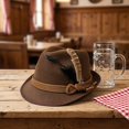 thumbnail image 7 of Byfri Felt Trilby Fedora Hat Jazz Style Oktoberfest Festival Hat for Men 24x12.5x28.5cm, 7 of 7