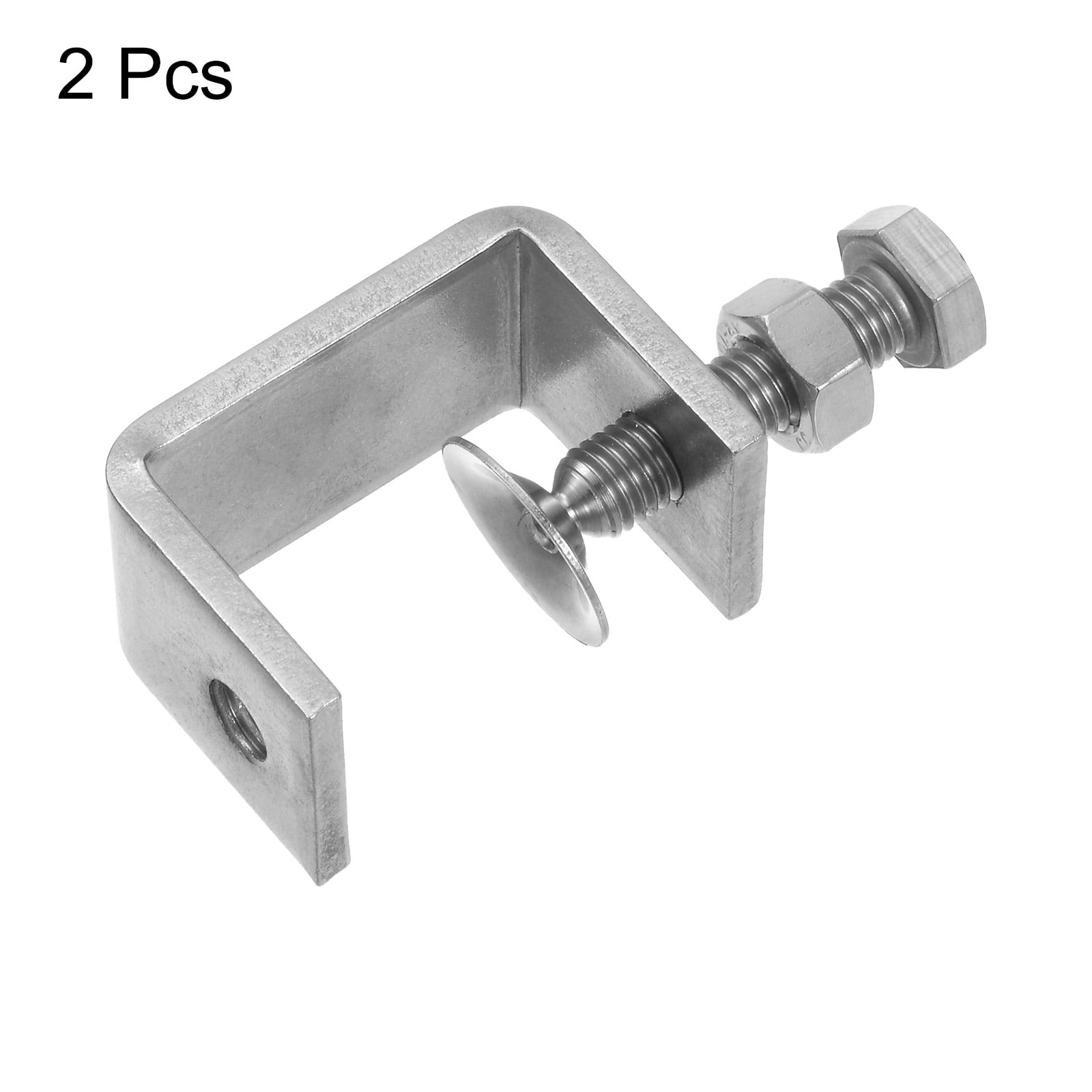 2Pcs Stainless Steel C Clamps Mini 1.77" Wide Jaw Opening Small Metal U Clamp for Woodworking Household Mounting