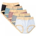 thumbnail image 1 of Xmarks 5 Packs Women's Cotton Underwear High Waisted Panties Full Coverage Underpants Soft Strech Ladies Briefs, 1 of 8