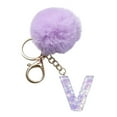 thumbnail image 5 of 26 Letter Purple Velvet Ball Pendant Keychain for Personalized Backpack Accessories and Holiday Gifts, 5 of 6