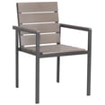 thumbnail image 4 of SAFAVIEH Beldan Outdoor Patio Stackable Chair, Taupe/Grey, Set of 2, 4 of 12