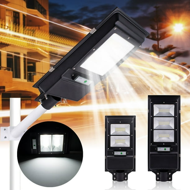 120W LED Solar Street Light Radar Induction Outdoor Wall Lamp + Remote ...