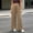 Khaki, variant on WIZUTIZ Women's High Waist Wide Leg Trousers Elastic Waist Drawstring Side Stripe Pockets Full Length Casual Loose Pants Street Style Elegant