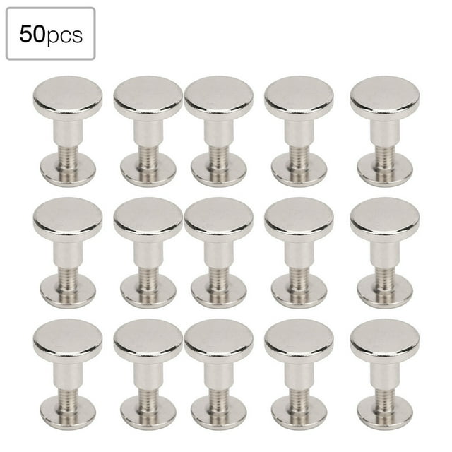 Remache De Metal, Remache De Cabeza Plana, Juego De 50 Remaches De Cabeza Plana De Cobre Puro De 8mm, Kit De Tornillos De Correa De Cuero Para Notebook BindingSilver ANGGREK Otros
