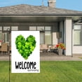 thumbnail image 3 of Amhnf Welcome Clover Heart Garden Flag For Home Outdoor Garden Yard Decor 12x18 inch, 3 of 5