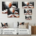thumbnail image 4 of Designart Monochrome Orange Cottage In Winter IV Canvas Wall Art, 4 of 5
