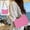 Pink, variant on Straw Shoulder Bag for Women, Boho Woven Raffia Purse with Charm Chain, Adjustable Strap Summer Beach Vacation Bag