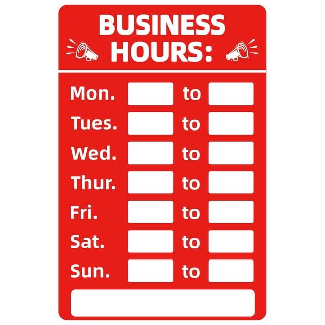 Letrero adhesivo para decoración del hogar con horario comercial, cerrado y abierto, para oficina y tienda (rojo)