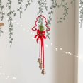 thumbnail image 4 of Adorno colgante de campana para manillas de puerta de Navidad | Decoración colgante de hierro forjado rojo para chimenea, ventanas, árbol de Navidad | Sonido único de jingle de 13,77"x4,33",, 4 of 6