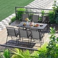 thumbnail image 2 of Outdoor Folding Patio Chairs Set of 4, Portable Outdoor Folding Chairs for Outside, Lawn, Garden and Porch with Metal Frame, Armrests, Stackable, Foldable and Portable Design, Black, 2 of 9