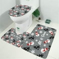 thumbnail image 2 of Gray Christmas Snowman Pattern Bathroom Rugs Sets 3 Piece,Toilet Cover Set,Absorbent Non Slip Bathroom Mats Sets with U-Shaped Contour Rug Toilet Rug Set, 2 of 5
