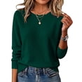 thumbnail image 4 of Antinious Women Long Sleeve Round Neck Solid Loose Versatile Knit Pullover Sweater, 4 of 5