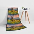 thumbnail image 5 of Zufioo Horse Sunflowers Print Coral Fleece Bath Towel 27x55 Inches, Absorbent and Quick-drying Bath Towel, Suitable for Adults and Children, 5 of 8