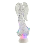 Northlight 11" LED Lighted Icy Crystal Glitter Snow Globe Angel Christmas Figure