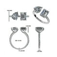 thumbnail image 3 of Pear and Emerald Cut Moissanite 18k Toi Et Moi Ring with Split-Pavé Band, 3 of 6