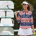 thumbnail image 6 of Uorisanigo Golf Ball Women's Dry-Fit Golf Polo Shirts Comfortable Fashionable Long Sleeve Golf Polo Shirts Quarter Zip Fashion 3/4 Sleeve Versatile Workout Tops for Women Size S, 6 of 7