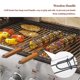 thumbnail image 3 of Cesta de parrilla reutilizable de acero inoxidable, mango de madera para verduras, cestas para parrilla de barbacoa, verduras para barbacoa, soporte para carne, herramienta de malla Inevent HA009367-00B, 3 of 6