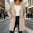thumbnail image 2 of Turilly Women Long Zip Up Hooded Sweatshirt, Soft Fleece Cinch Waist Oversized Hoodie Coat Long Sleeve With Pockets Casual Loungewear, 2 of 6
