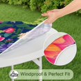 thumbnail image 5 of Pioneer Flower Floral Print Pattern Round Fitted Tablecloth with Elastic Edge,Dining Table Cover Waterproof,Outdoor Round Tablecloth for Camping,Dining,Indoor and Outdoor, 5 of 7