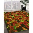 thumbnail image 3 of Ahgly Company Machine Washable Indoor Square Transitional Dark Yellow Green Area Rugs, 5' Square, 3 of 7