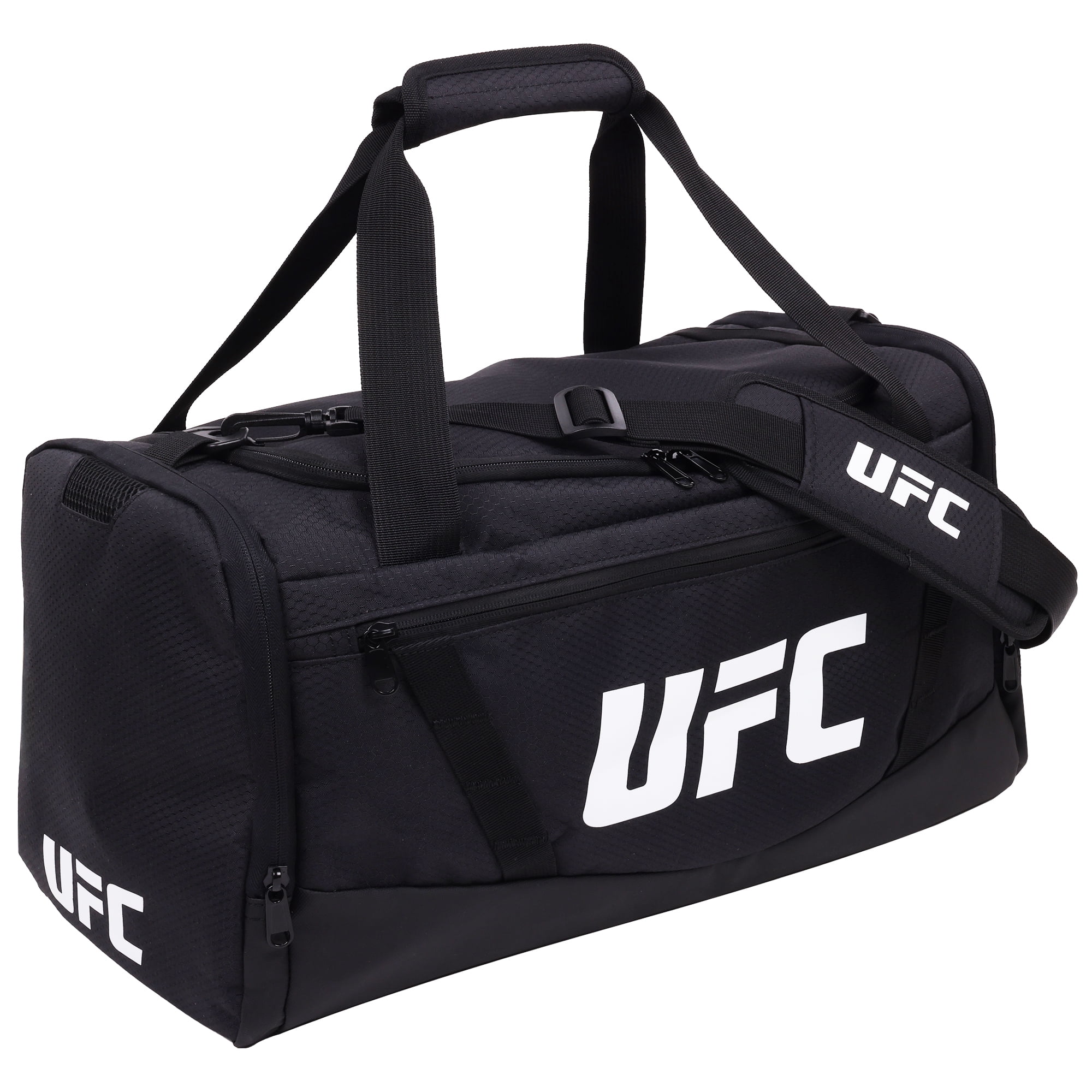 UFC Gym Bag, 18 Inch Carry On Medium Travel Duffel Bag for Men and Women, Shoe Compartment, MMA Workout Equipment and Sports Accessories, Black
