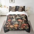 thumbnail image 2 of Manfei Mushroom Skull Bedding Sets King Size,Botanical Plants Bed in a Bag King size,Gothic Style Bedding King Size,Lightweight Halloween Room Decor,Reversible,7-Piece, 2 of 6