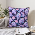 thumbnail image 4 of KLL crystal Skull flower Decorative Throw Pillow Covers Velvet Soft for Couch Sofa Bedroom Living Room Outdoor (No pillow core)- 18"x18", 4 of 5
