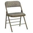 thumbnail image 5 of Pack of 2 (Fabric/Vinyl) Steel Frame Metal Foam Padded Folding Chairs (Black, Gray, White) (2-Pack - Fabric Gray), 5 of 9