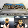 thumbnail image 6 of Windshield Sun Shade -Beach Design Foldable Car Front Window Sunshade for Cars SUV Truck Heat Blocker Visor Protector Blocks Max UV Rays and Keeps Your Vehicle Cool 51"x28", 6 of 7