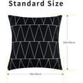 thumbnail image 5 of Set of 4 Decorative Geometric 18 x 18 Inches Throw Pillow Covers - Modern Pattern Linen Square Pillow Cushion Case for Sofa Couch Bed Home Outdoor Car (18" x 18", Black), 5 of 6