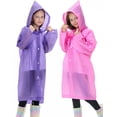 thumbnail image 2 of 2 Pack Waterproof Raincoats for Kids Reusable,EVA Rain Ponchos Emergency Rain Jacket for Children, 2 of 5