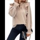 thumbnail image 1 of Blusas de Larga para Mujer, Elegantes, Informales, con Cuello en V y Volantes, de , para el Trabajo, de Moda para Otoño. Albaricoque M, 1 of 10