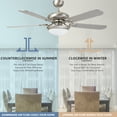thumbnail image 3 of 52" 5 Blade Reversible Ceiling Fan with Remote Control and 2 LED Lights, UL Certification, 3 of 8