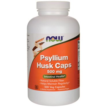 Now Foods Psyllium Husk 500 Mg - 200 Capsules, Complément Alimentaire Fibres