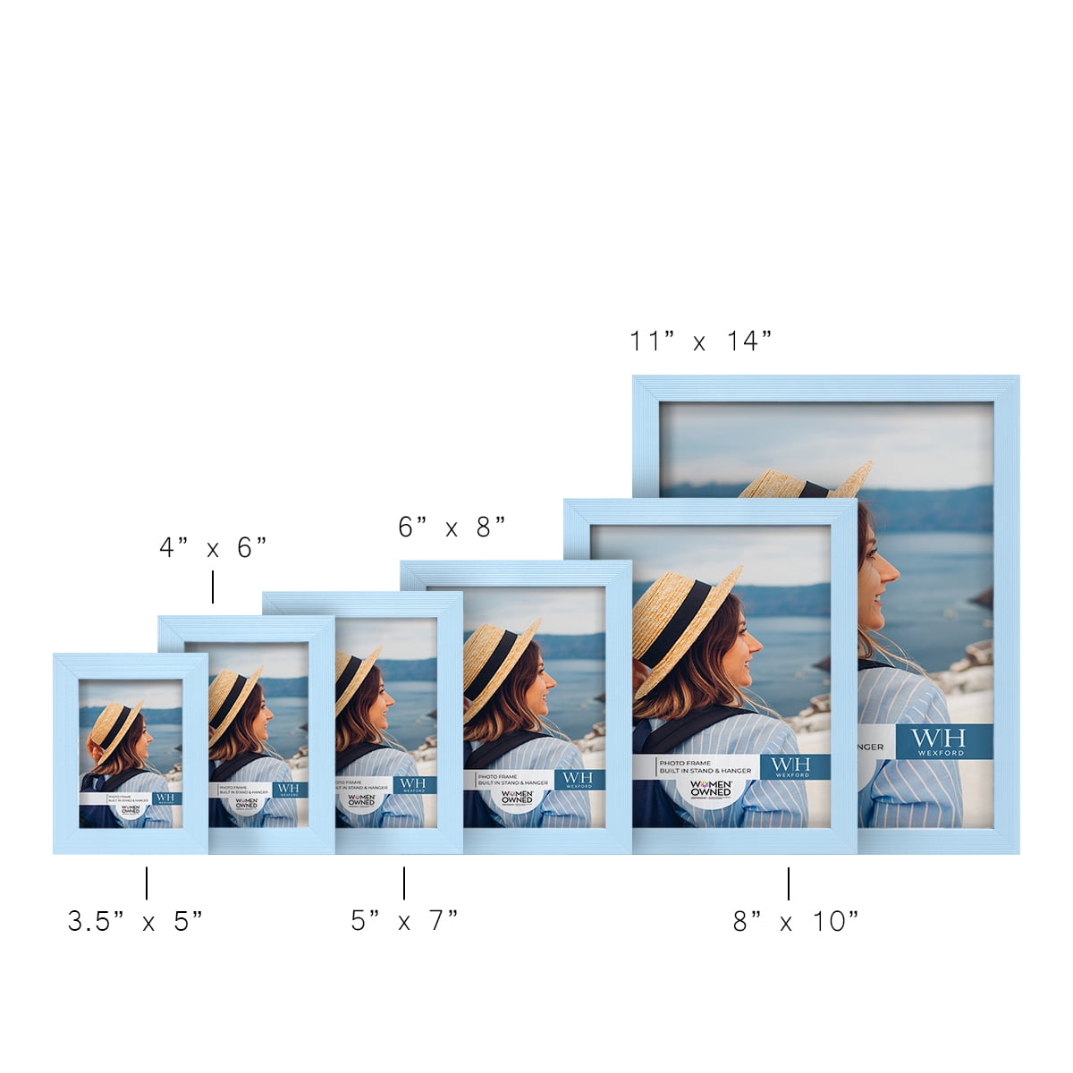 Wexford Home Textured 3.5" x 5" Blue Picture Frame (Set of 6)