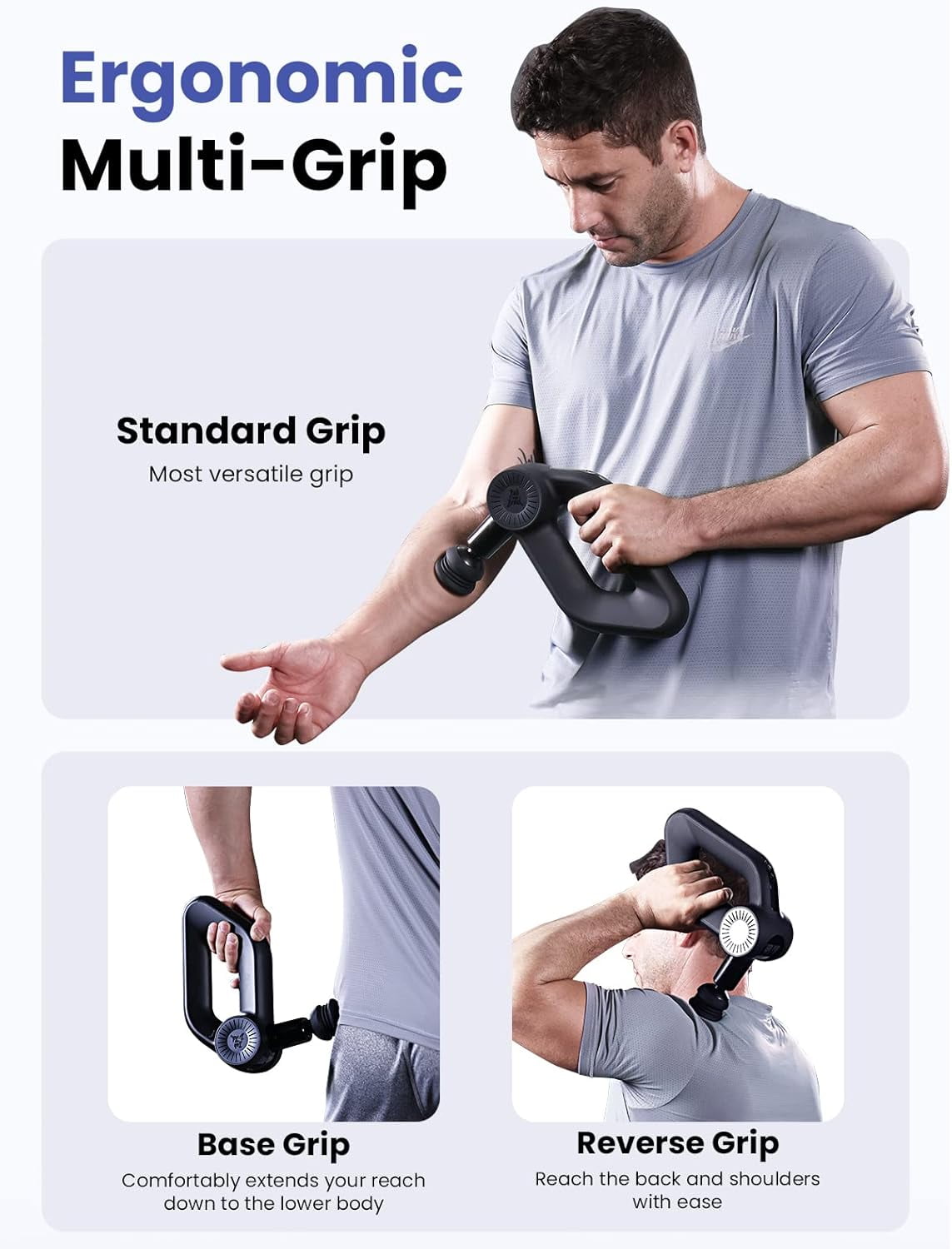 BOB AND BRAD D6 Pro Plus Massage Gun with Heat, Deep Tissue Professional Muscle Massager Gun for Athletes, Quiet Electric Handheld Massager, Pain Relief, Nice Gift for Men Women,FSA and HSA Eligible