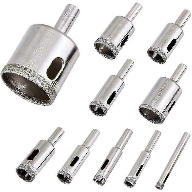 Diamond Drill Bits,10Pcs Hollow Drill Bits for Ceramic Tiles,Glass, Porcelain Diamond Drill Bits Set for Ceramic Tiles Glass Drill Bits,6 mm -30 mm
